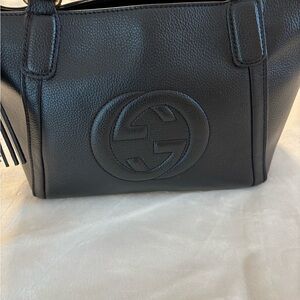 Black Leather Tote Bag